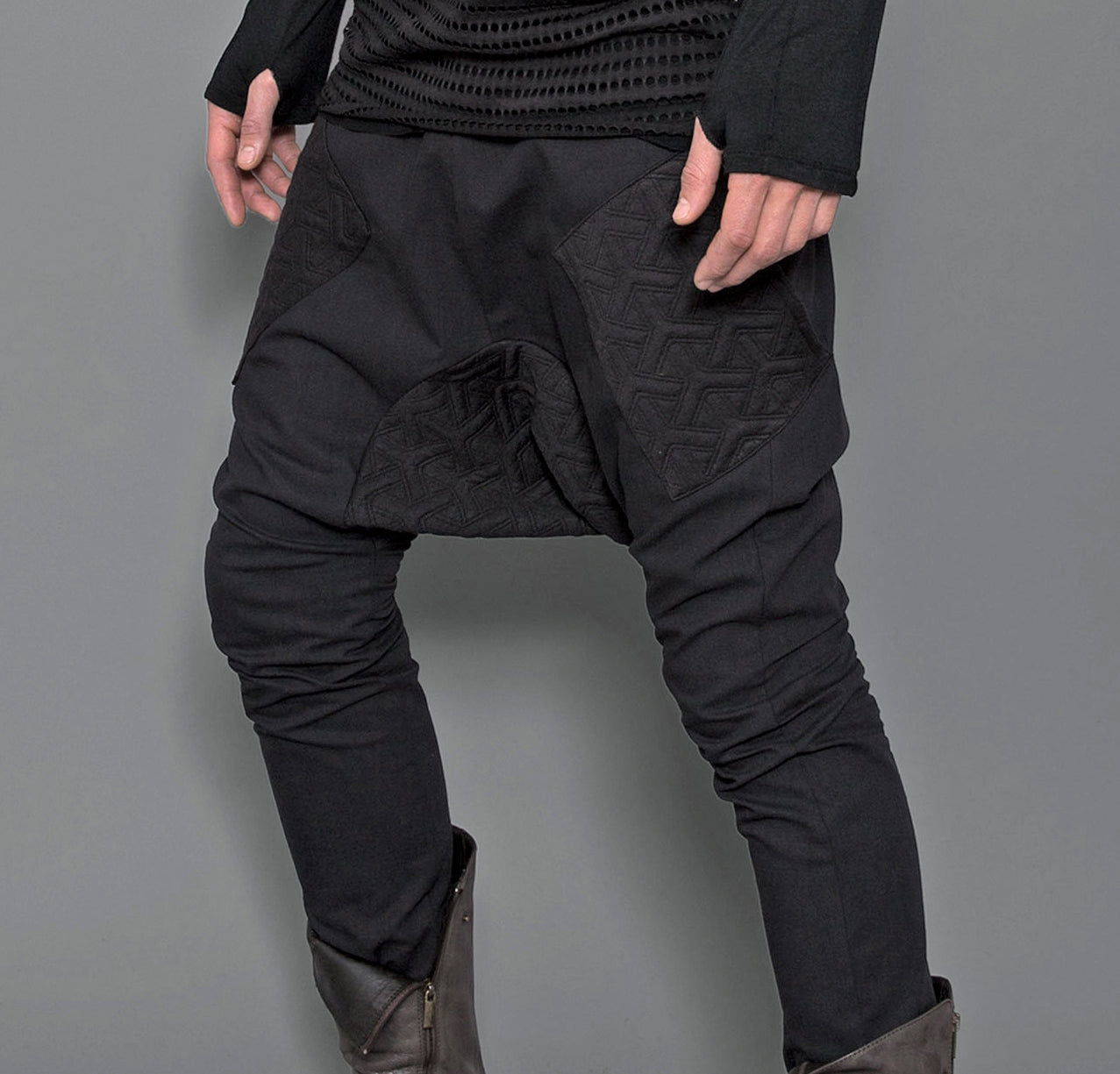 Mens Low Crotch Contrast Pant