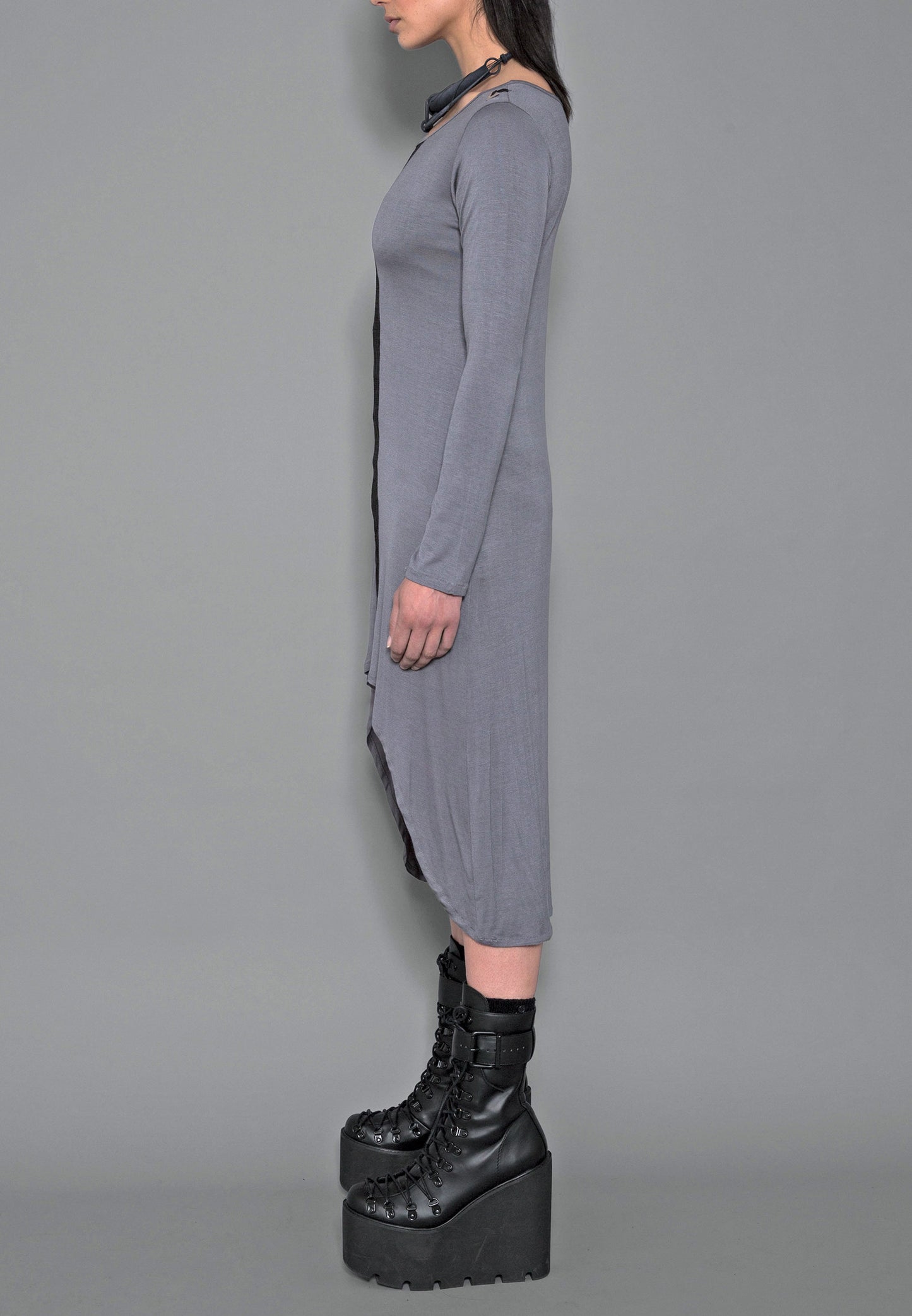 Gunmetal Long Sleeve Dress