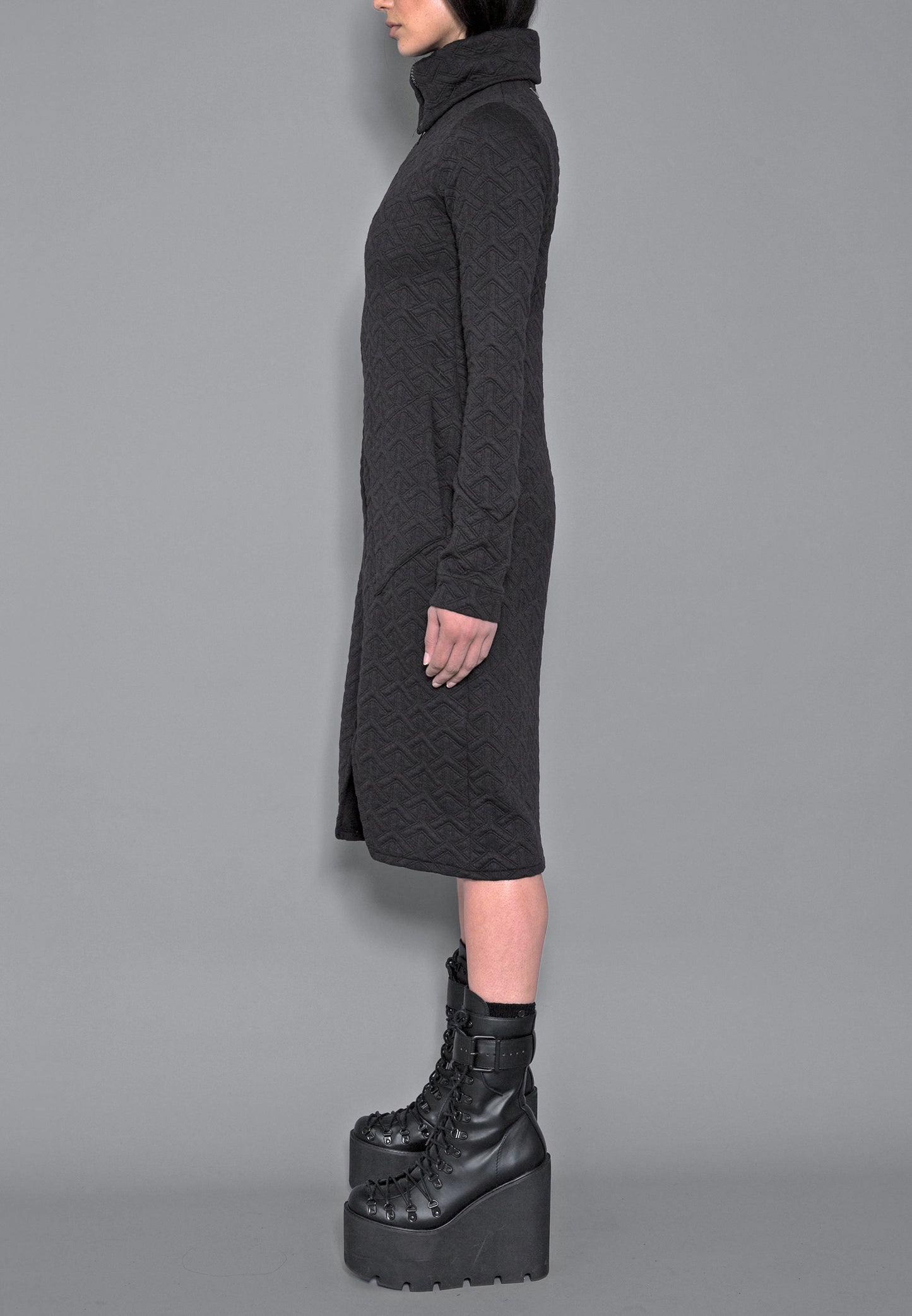 Geometric Long Sleeved Zip Coat
