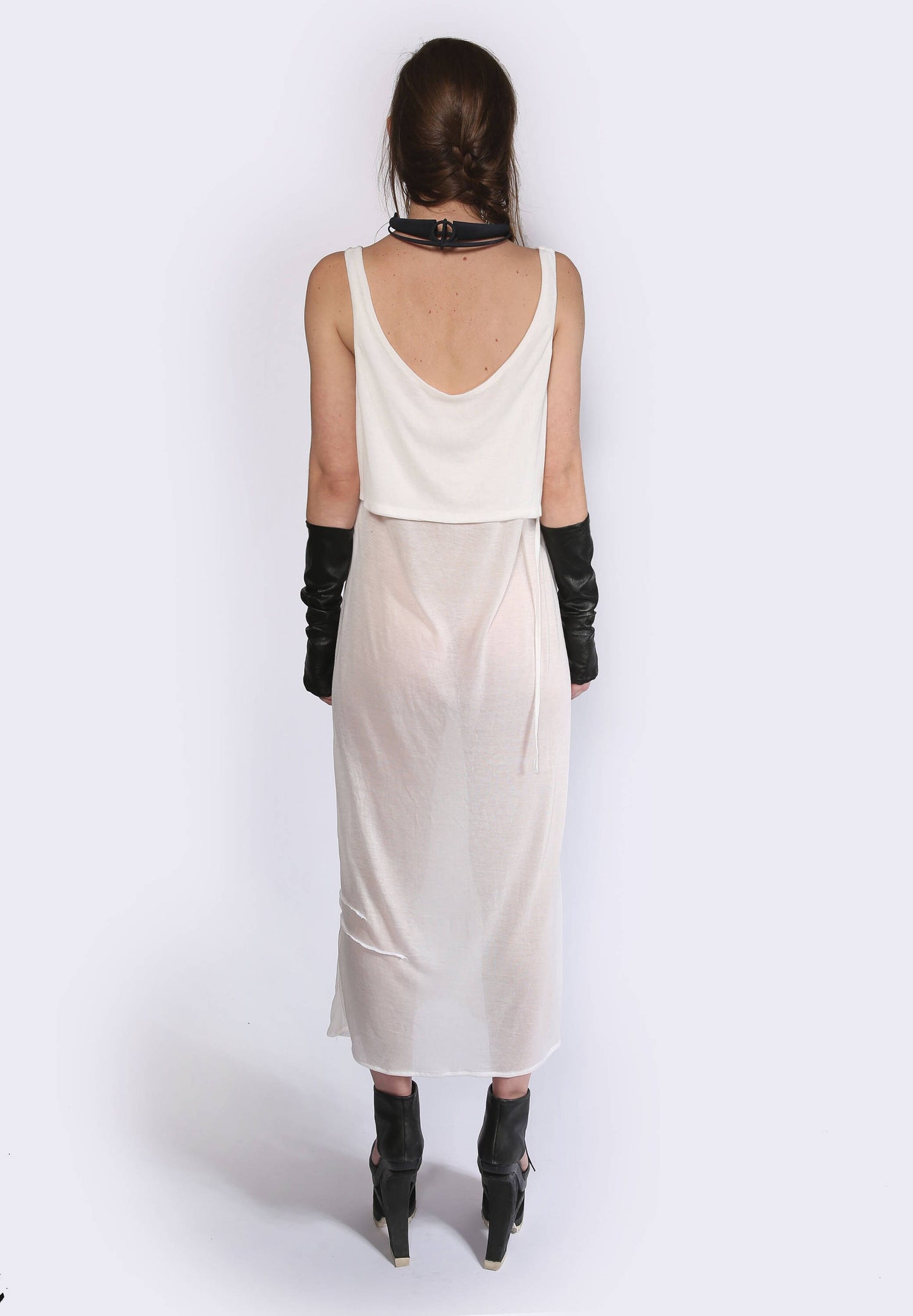 Sheer White Maxi Singlet Dress