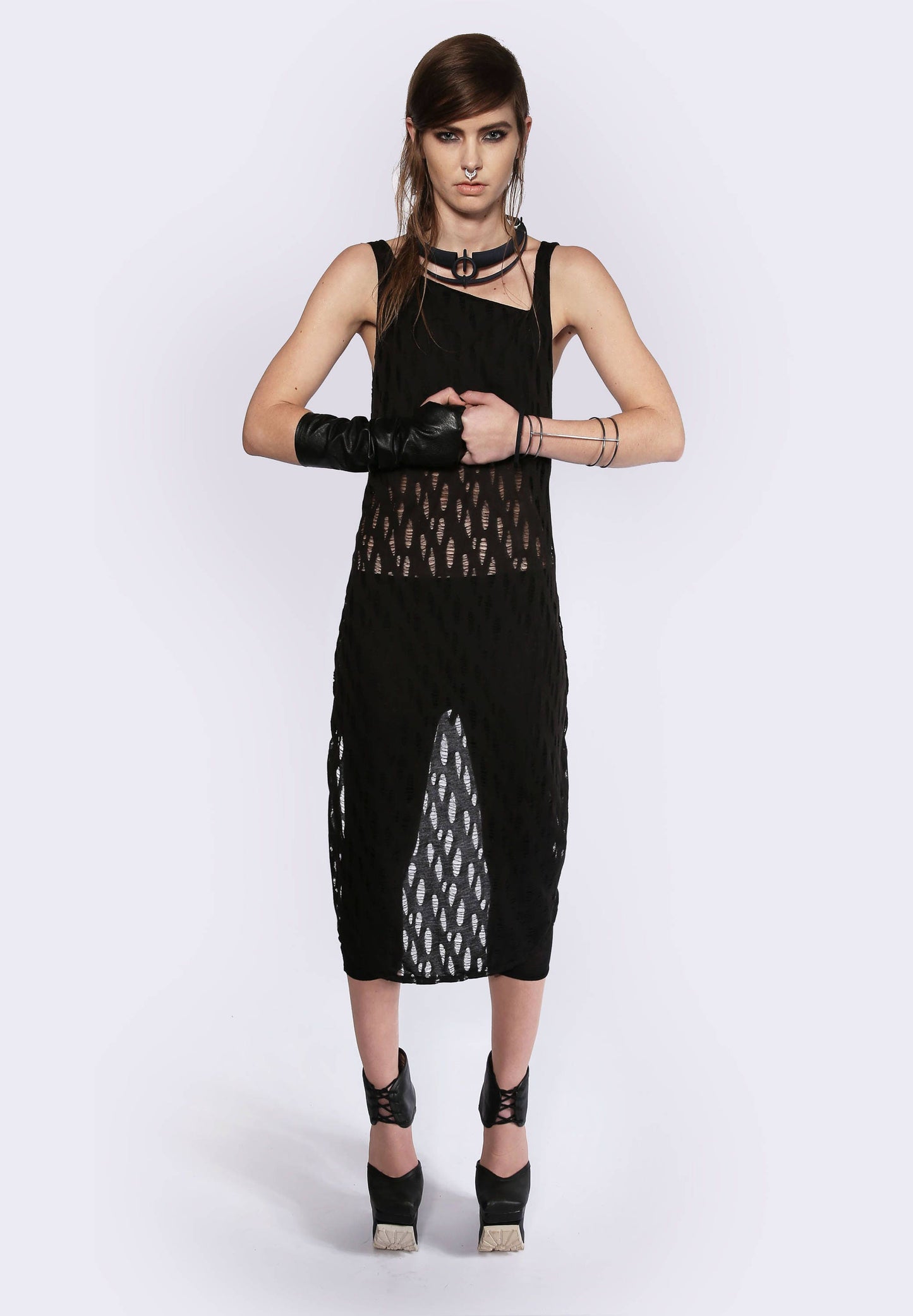 Long Front Asymmetrical Singlet Dress