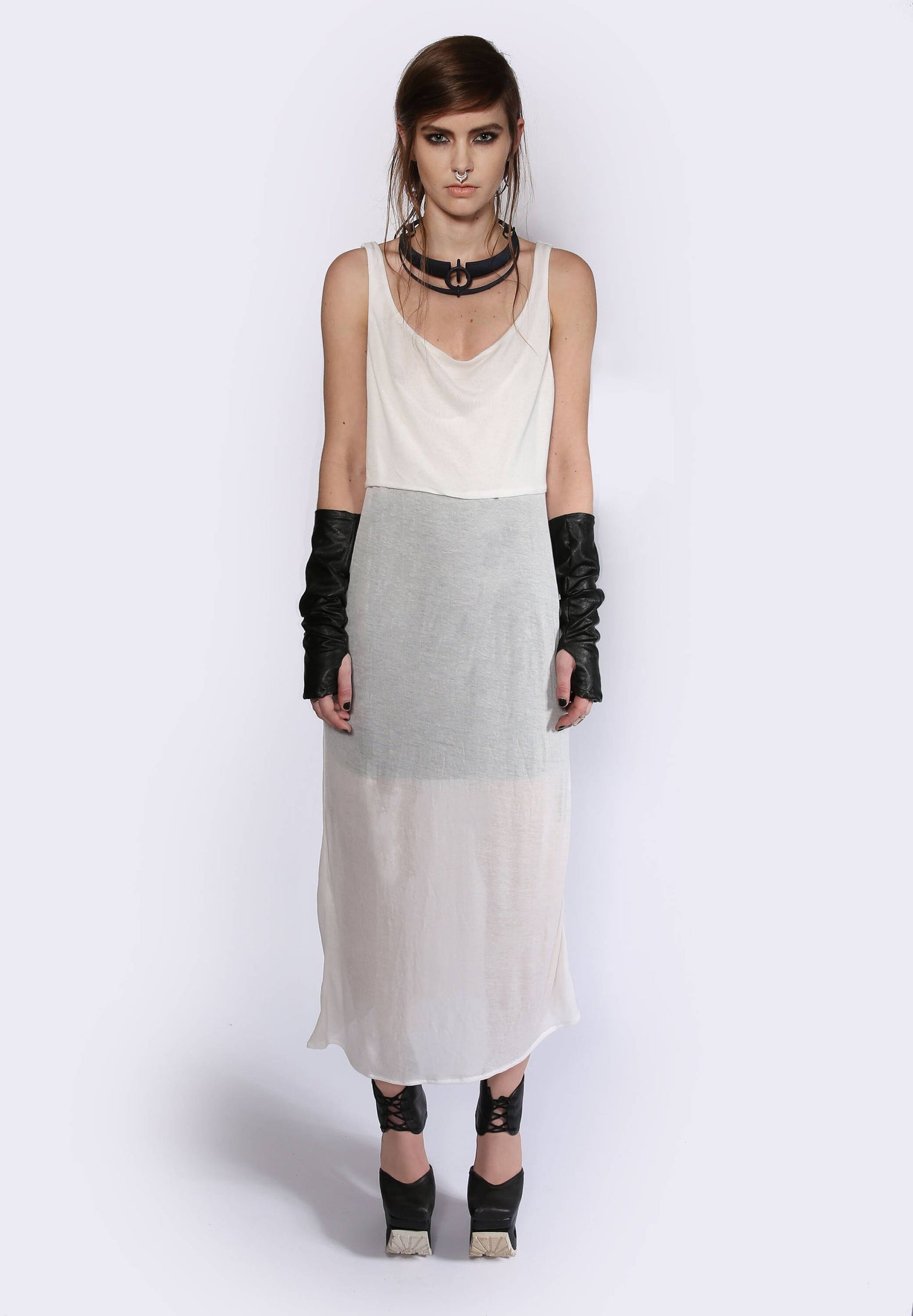 Sheer White Maxi Singlet Dress