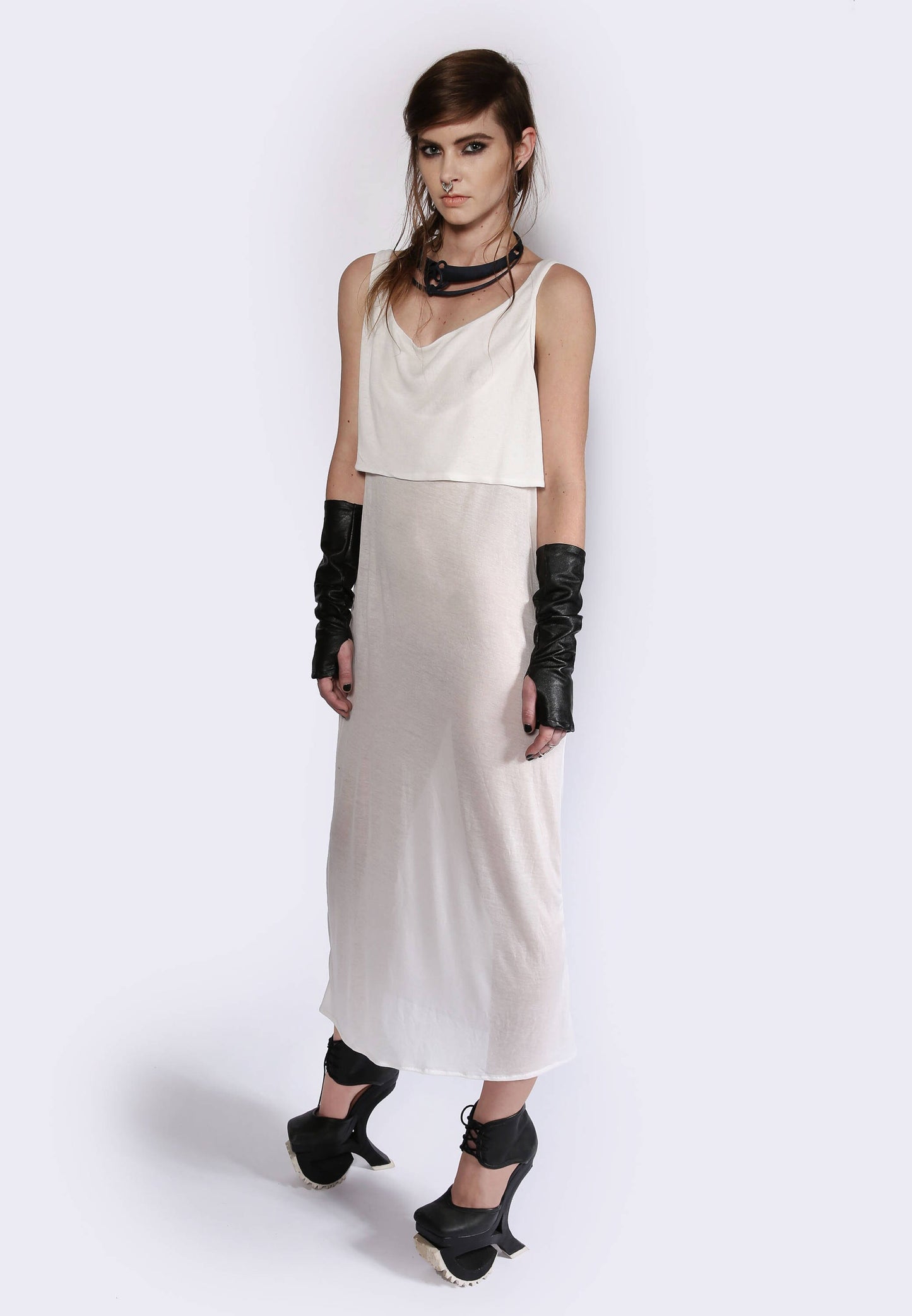 Sheer White Maxi Singlet Dress