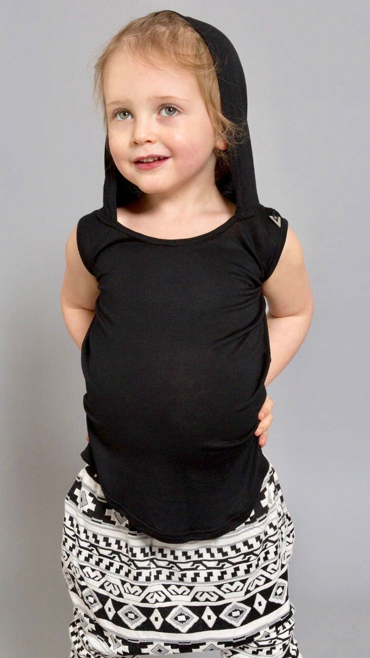 Sleeveless Kids Hoodie Singlet
