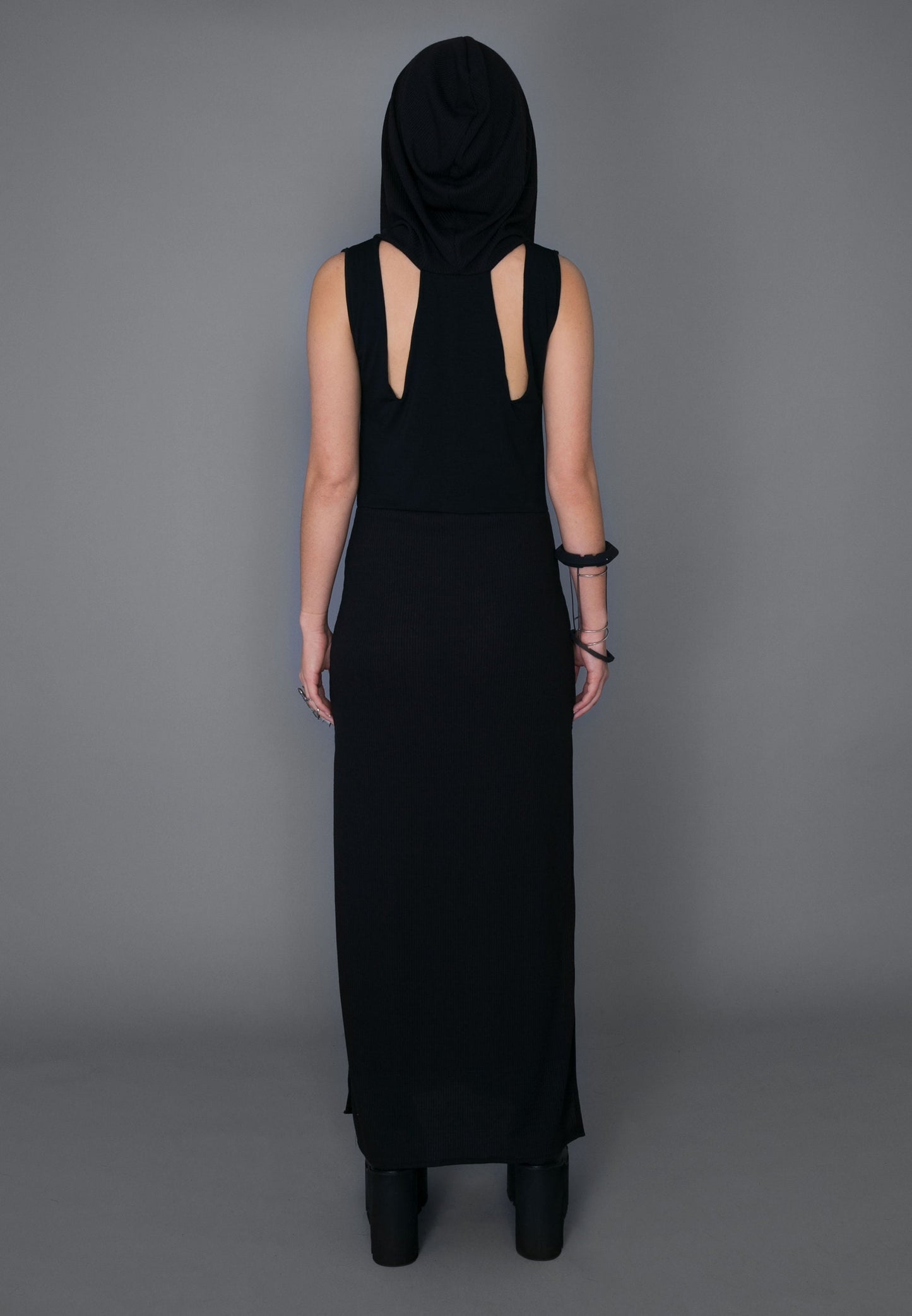 Hooded Futuristic Maxi Dress