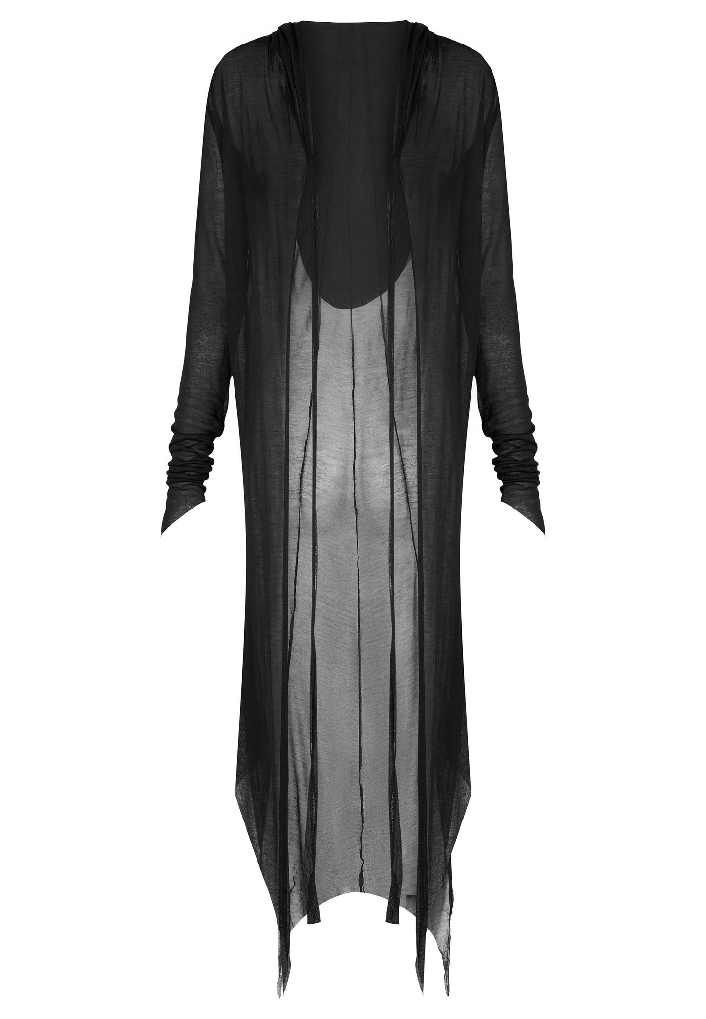 Black Hooded Cardigan