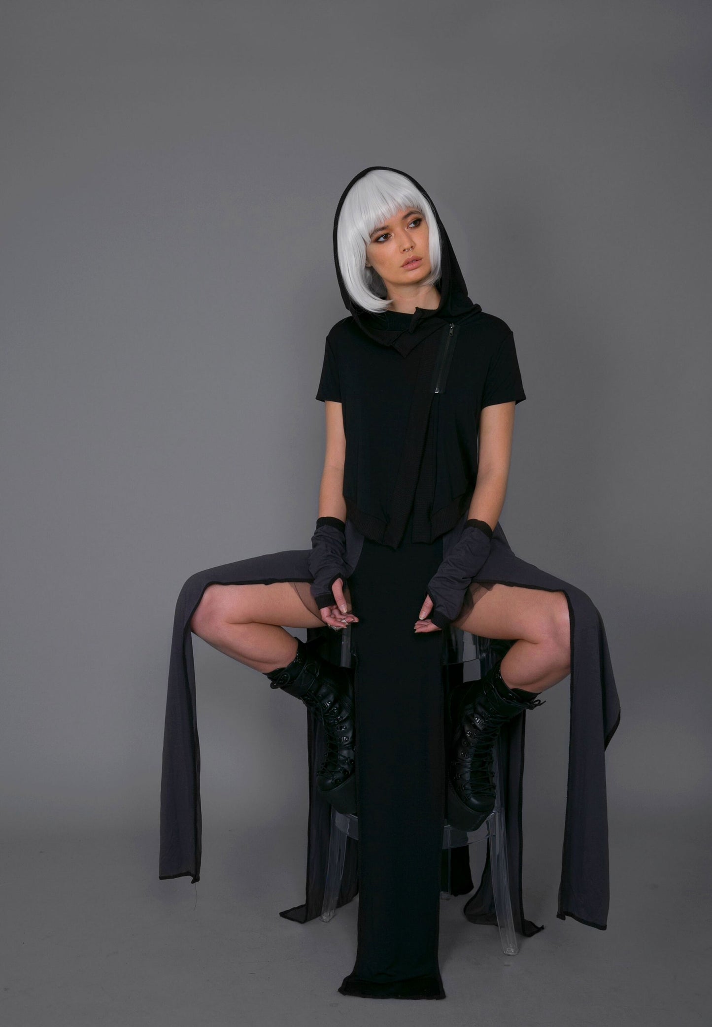 Hooded Crop T-shirt Top