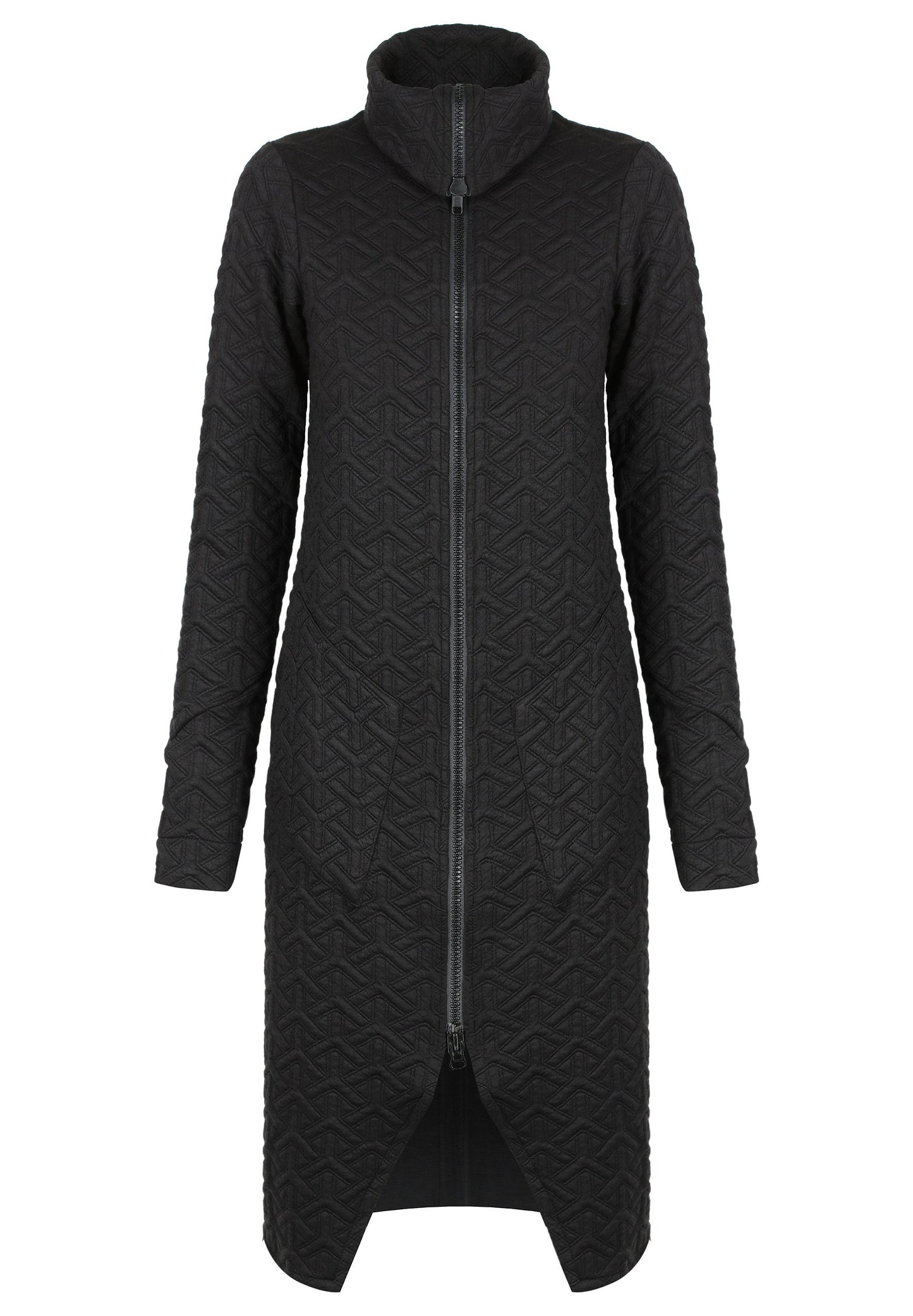 Geometric Long Sleeved Zip Coat