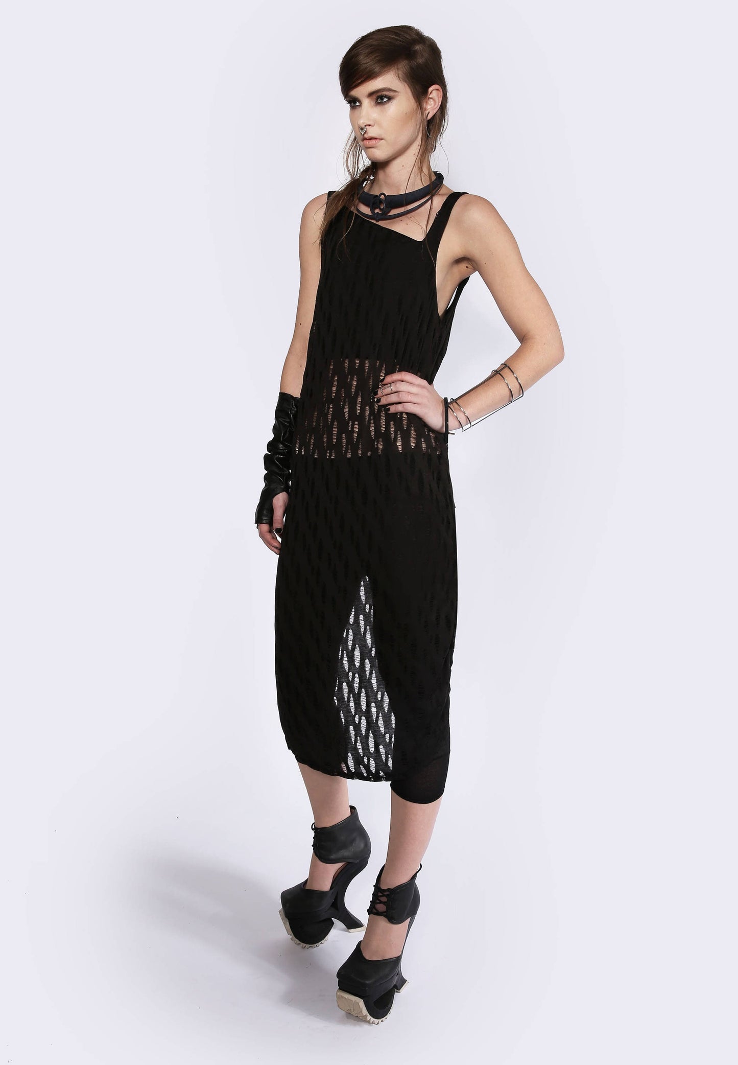 Long Front Asymmetrical Singlet Dress