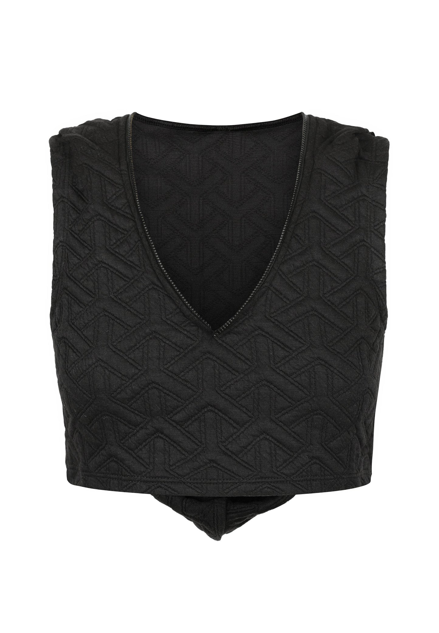 Hooded Crop Singlet Geometric