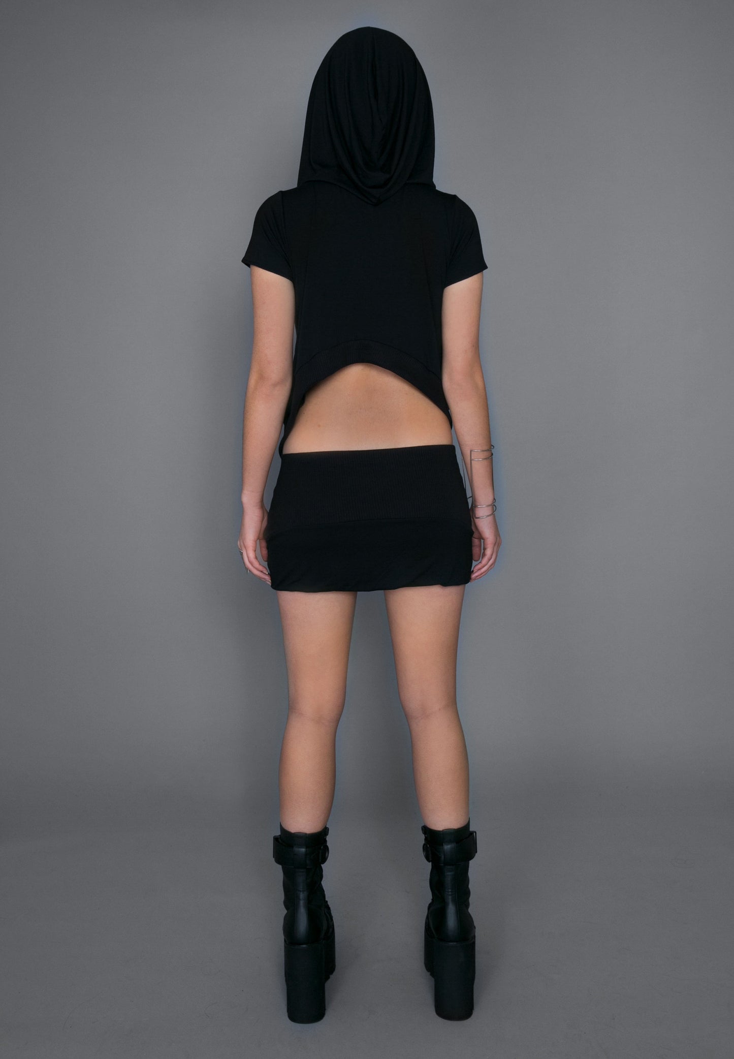 Hooded Crop T-shirt Top