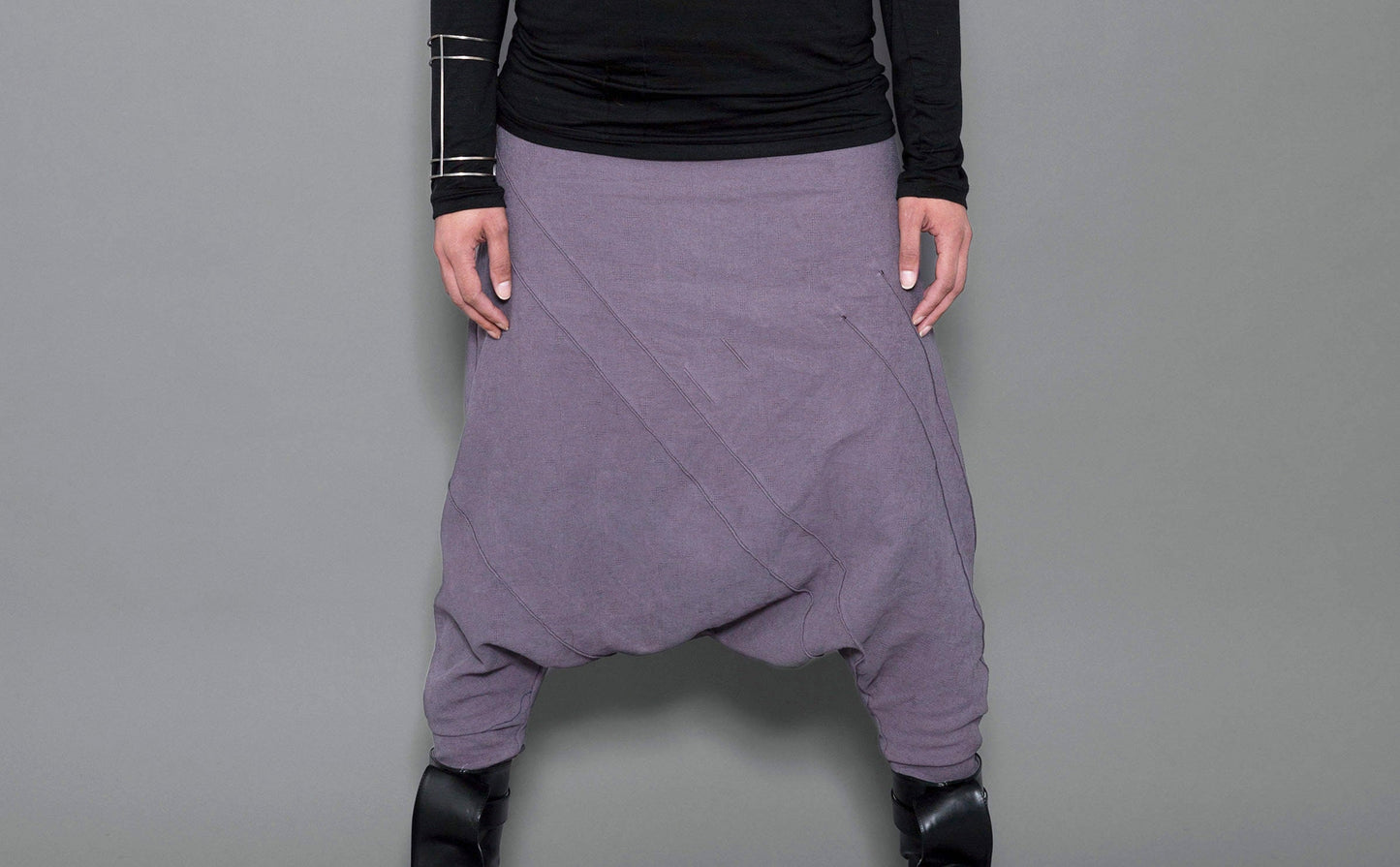 Linen Harem Pant Drop Crotch