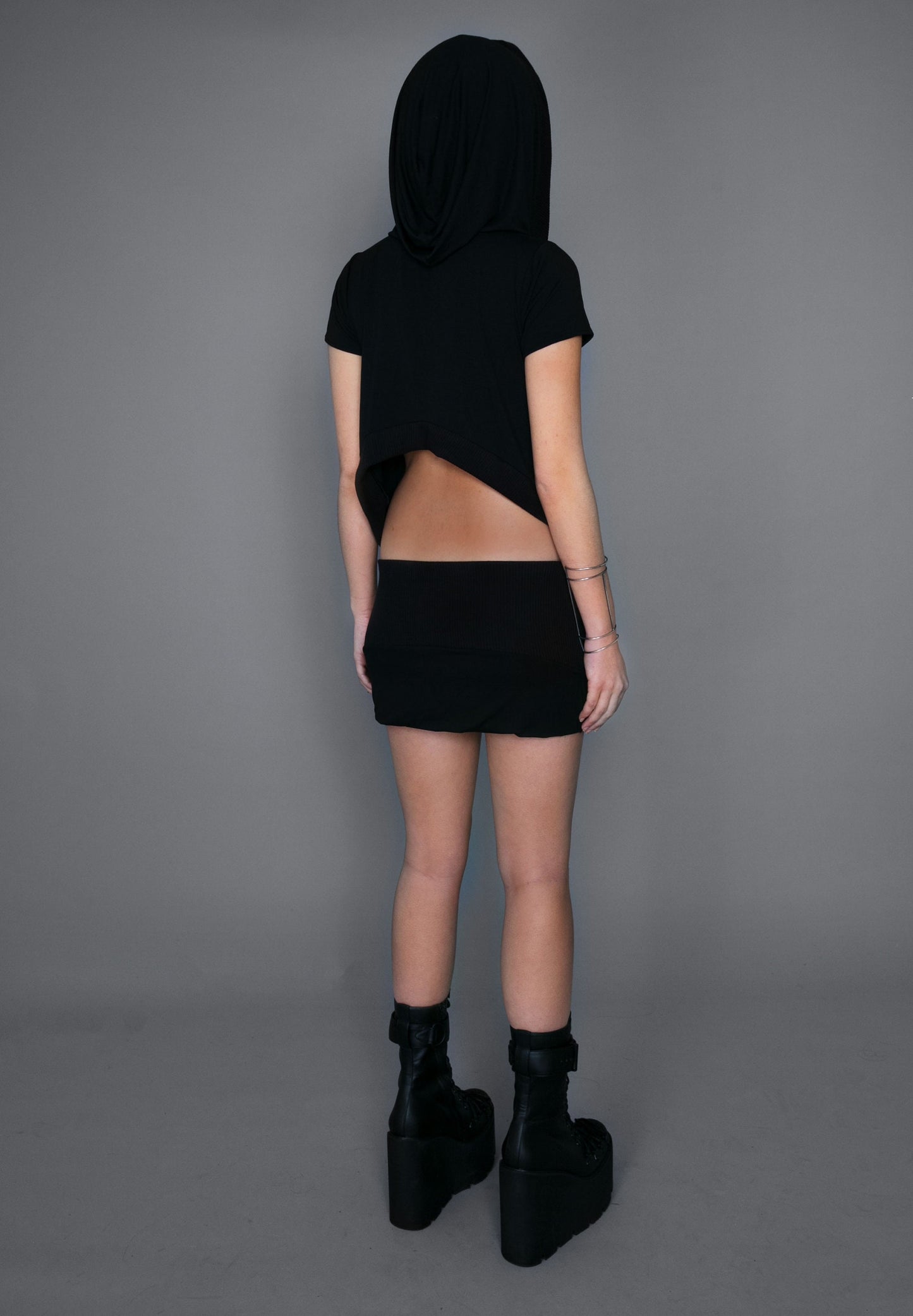 Hooded Crop T-shirt Top